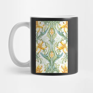 Floral Garden Botanical Print with Yellow flowers Mug